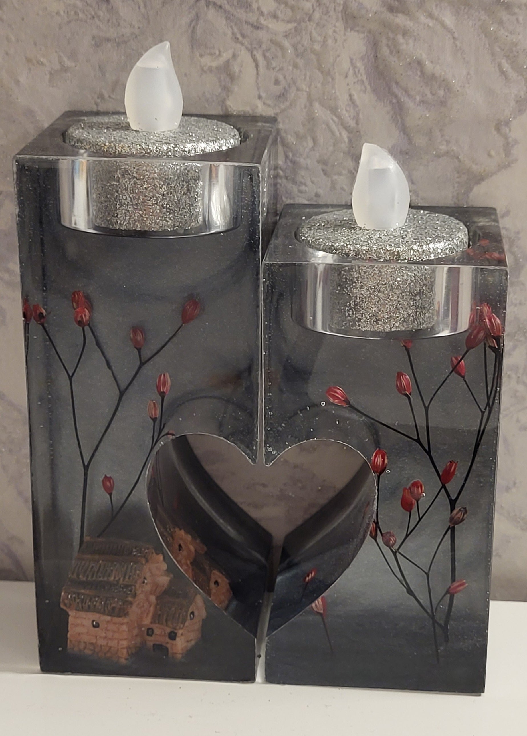 Cottage Under a Night Sky Candle Holder 2
