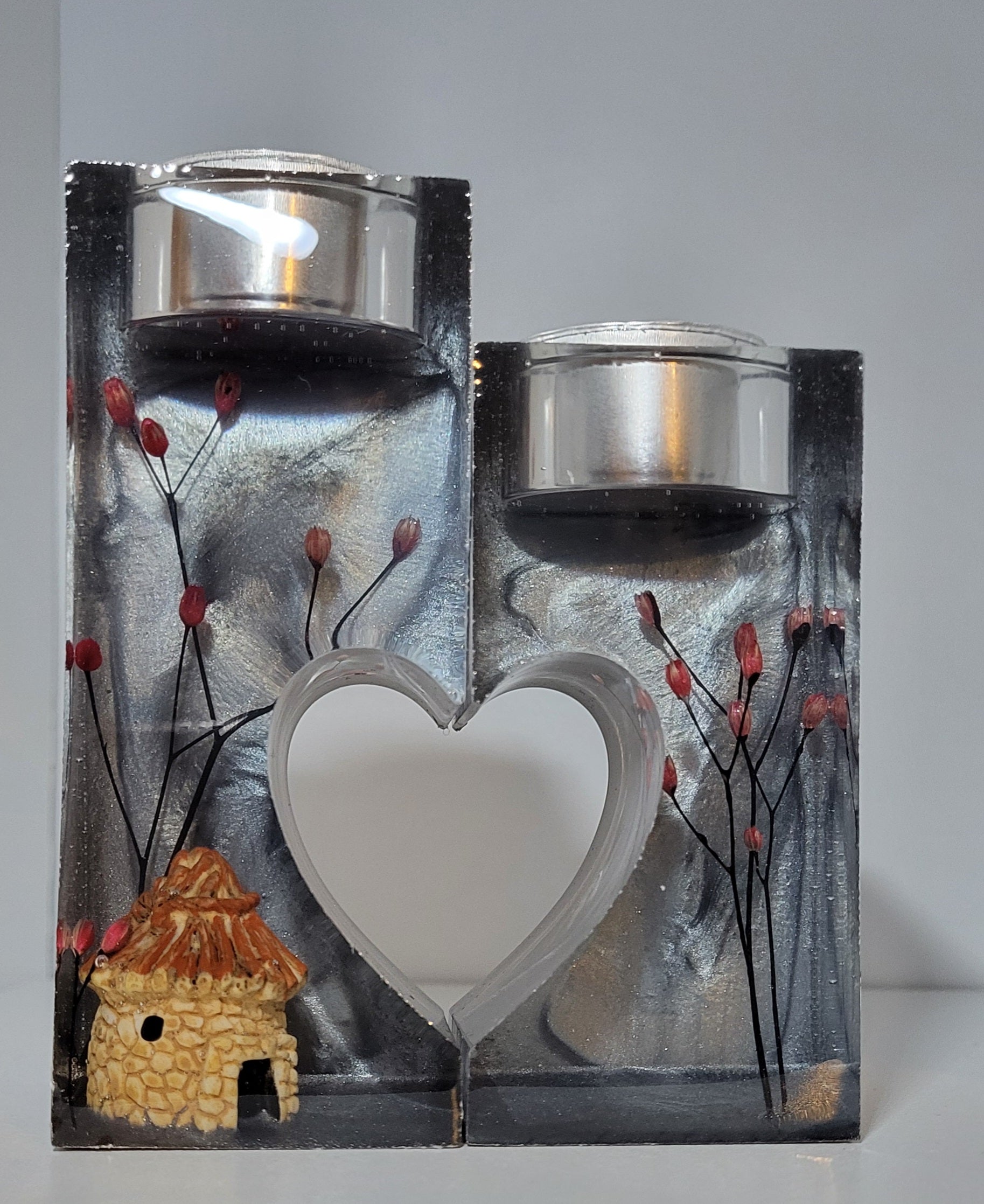 Cottage Under a Night Sky Candle Holder 4