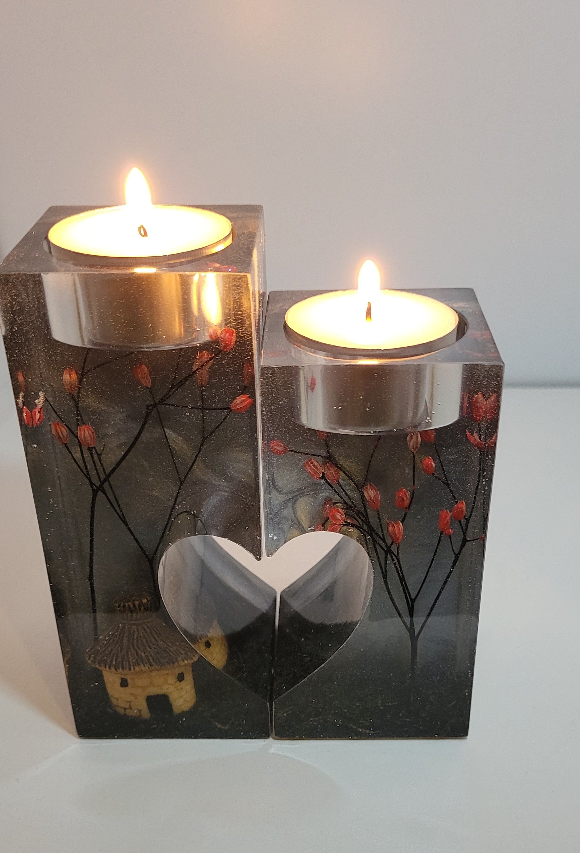 Cottage Under a Night Sky Candle Holder 5