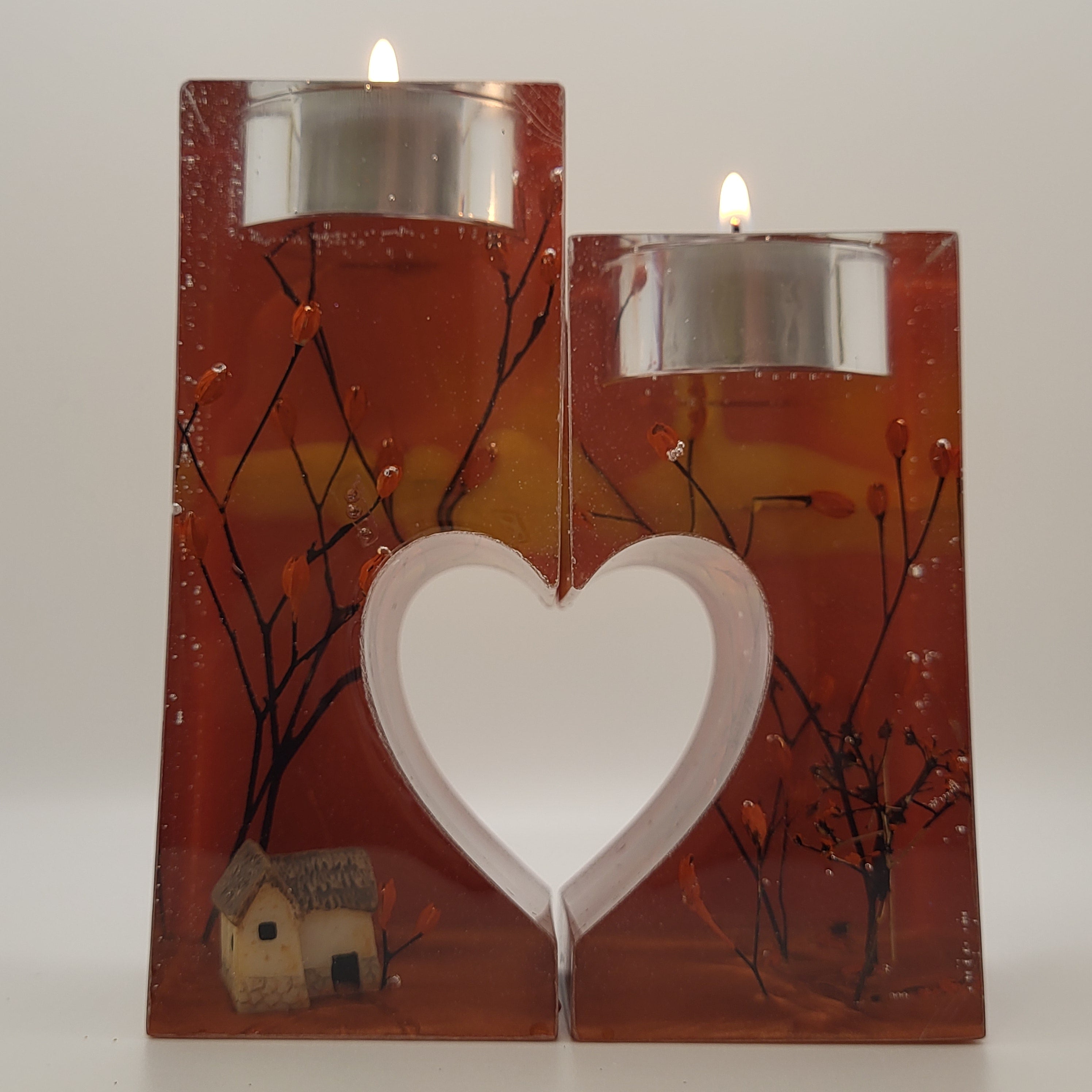 Cottage Under an Autumn Sky candle holder 3